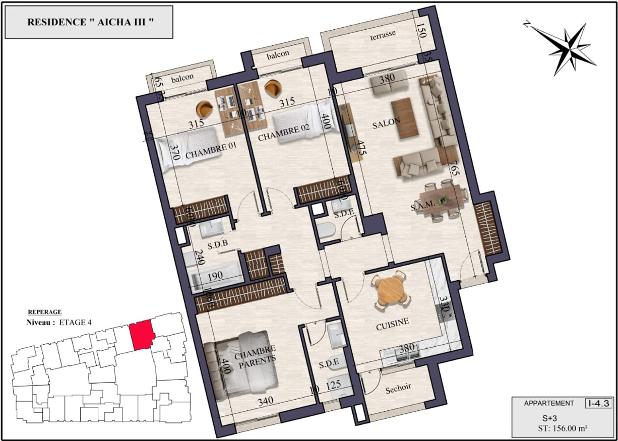 Plan S+3 - Etage 4